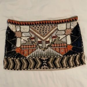 All Saints Hand Embellished Beaded Skirt